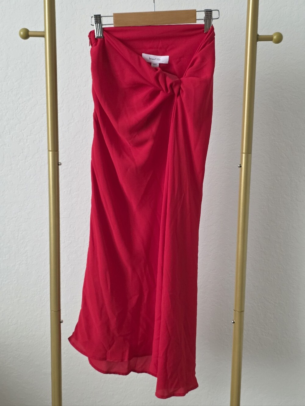 NWT Beaufille Red Vela Midi Skirt, XS, Color Vermillion - Picture 4 of 11